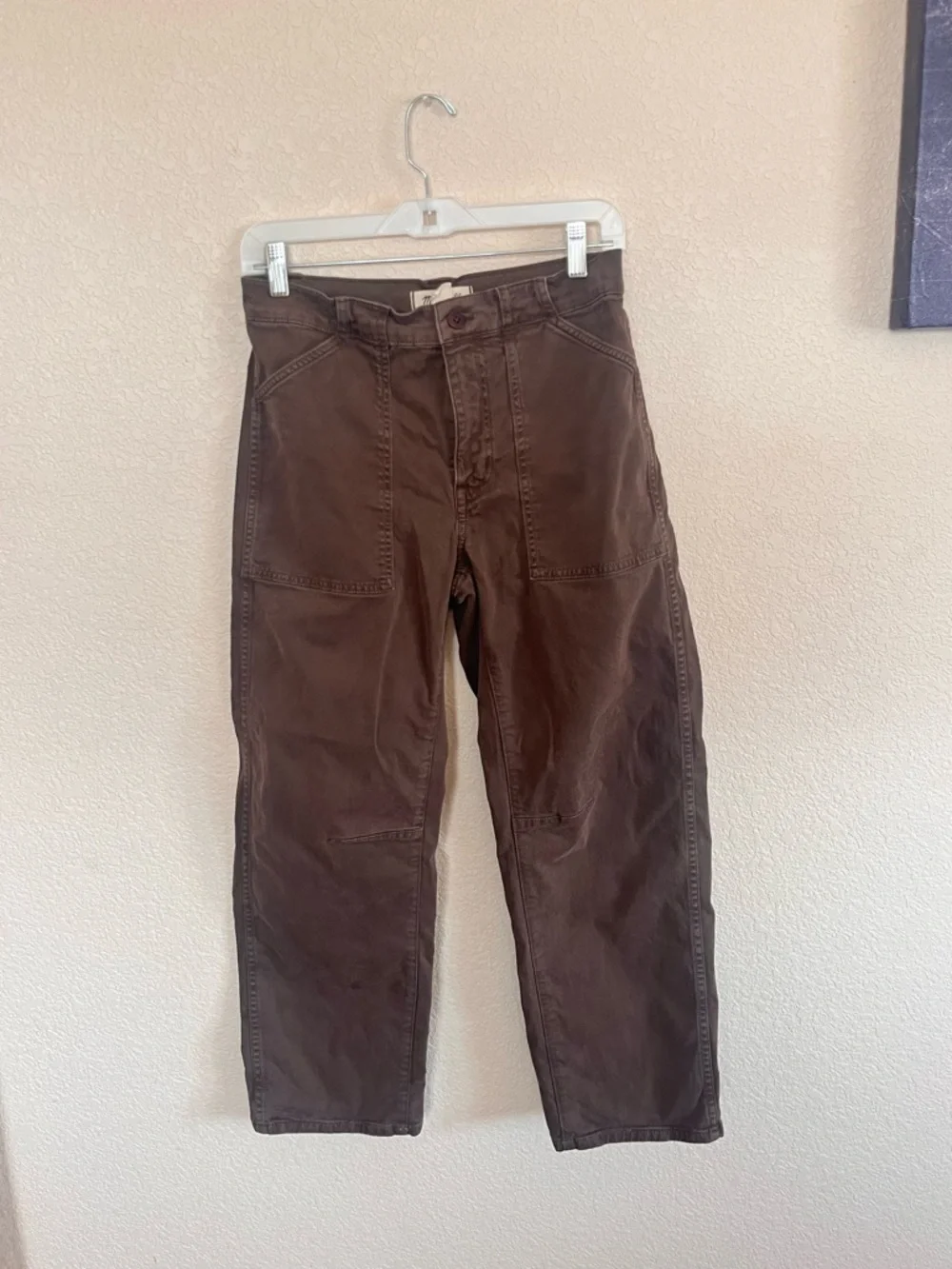 Madewell Womens Darted Double Barrel Pants - Chocolate Brown - Picture 3 of 14